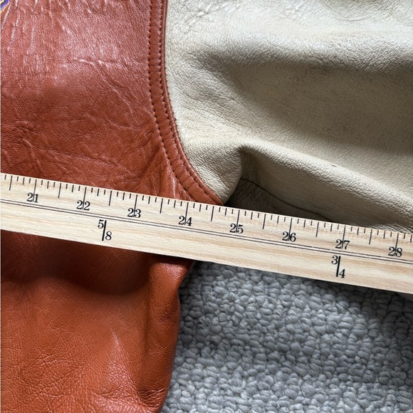 Vintage 1995 Planet Hollywood Leather Jacket Tan brown 2 tone Washington DC L - Picture 4 of 10
